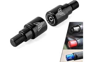 ROCKMUTE Estremità manubrio per Yamaha T-MAX 530 500 X-MAX 400 250 125 XJ6 FZ6 FZ6R TDM 900/850 manubrio Grip Bar End Plug Tappo Slider Bilancer Peso (nero)