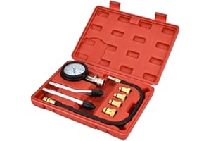 YEELIV Kit de Testeur de Compression，Moteur Essence Outil de Diagnostic de Manomètre avec Boîtier en Plastique,Compressiometre Essence