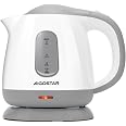 Aigostar Romeo X - Bollitore Elettrico Piccolo 1,2 Litri, 2200 Watt, Portatile Bollitore Acqua Elettrico con Filtro Anticalcare, Indicatore a Doppio Livello Kettle, Senza BPA, Base a 360°, Marrone