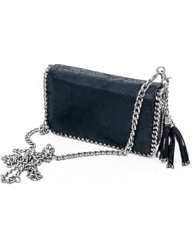 Sassyclassy Umhängetasche Damen Abendtasche Kettentasche Clutch einfarbig zum umhängen | Frauen Geldbörse Schultertasche...