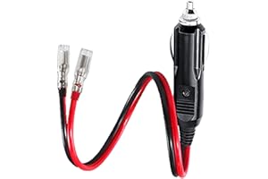 CYSSJF Spina maschio per accendisigari 12 V, adattatore, ricambio auto 24 V/12 V, cavi 30 cm, fusibile 10 A, luce LED, moto, auto, trattore, camper (1 pezzo)