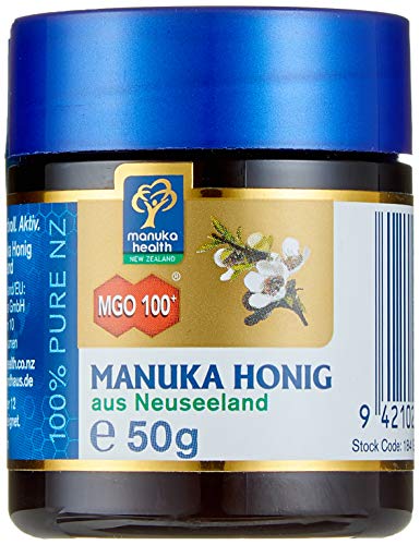 Manuka Health - Manuka Honig MGO 100 + 50g - 100% Pur aus Neuseeland mit zertifiziertem Methylglyoxal Gehalt