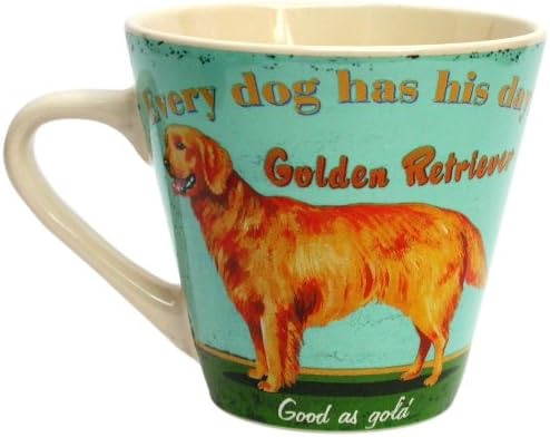 Martin Wiscombe 1-Piece Stoneware Mug Golden Retriever, Assorted Colors