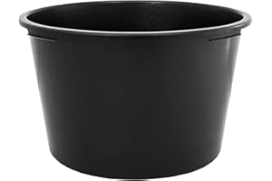 SOLADIRECT 90 Litre Heavy Duty Multi Tub Bucket - 63 x 63 x 40 cm Round Black Utility Container for Agriculture, Gardening, Equestrian, Construction, Livestock, Water Storage & Small Ponds - Easy to Clean