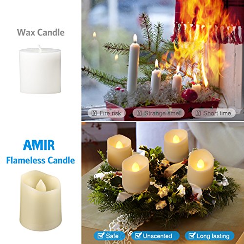 Amir Flammenlose Kerzen, 9er LED Kerzen, 3 Modi Kerzen mit Timer, Fernbedienung & Batterien, Dimmbare Teelichter LED Votive Weihnachtskerzen für Weihnachtsbaum, Weihnachtsdeko, Hochzeit, Geburtstags Party - 6