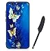 Produktbild Huawei P10 Lite Hülle, Edaroo Bunt Malerei Ultra Slim Schwarz Flexible Silikon Gummi Handy Schutzhülle Schale Schutz Phone Case Cover Dauerhaft Stoßfest Bumper für Huawei P10 Lite - Blaue Schmetterlinge