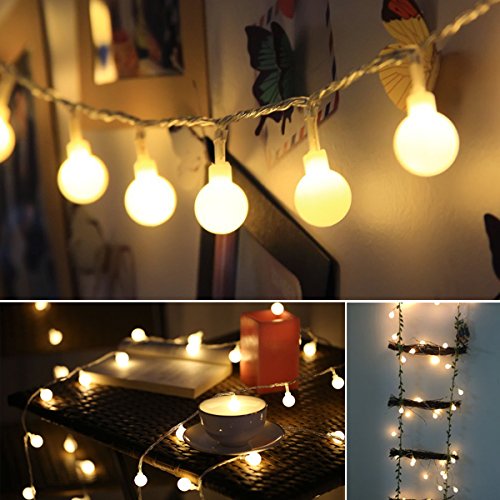 B-right® 40 LEDs Globe Lichterkette, LED lichterkette warmweiß, Globe String Licht Sternenlicht, Innen- und Außen Deko Glühbirne, Weihnachtsbeleuchtung für Weihnachten / Hochzeit / Party/Weihnachtsbaum. - 4