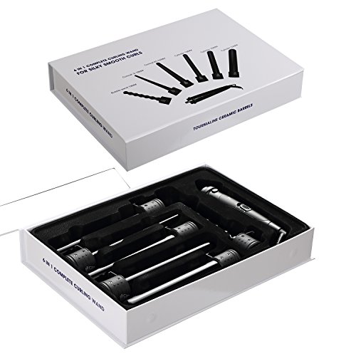 Lockenstab, NexGadget 6 in 1 Multi-Lockenwickler Kit, Austauschbares Multifunktions Lockenwickler Kit, Turmalin Keramik Lockenwickler professionelle Curling Eisenstab, Haar Lockenstab, mit hitzebeständige Handschuhe（Geschenk Set） - 8