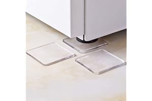 QOONESTL Universal Anti-Vibrations-Füße, Silikon-Anti-Rutsch-Matte für alle Marken von Waschmaschinen, 4 Stück (Trasparent)