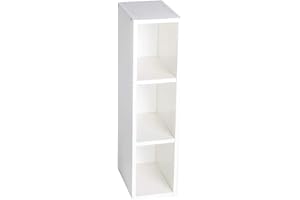 Puckdaddy Étagère de rangement Max - 19 x 30 x 97 cm - Étagère sur pied en bois blanc pour commode, étagère à compartiments pour commode à langer, étagère de table à langer pour rangement de chambre