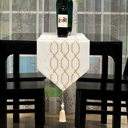 Modern simple linen table flag Cotton linen coffee table flag Hotel restaurant table flag Bed runner-A 32x160cm(13x63inch)