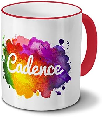 PhotoFancy - Personalised Coffee Mug with the name Cadence - Design: Color Paint (red)