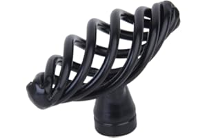 Générique Poignée Bouton de Tiroir/Porte de l'Armoire à Design de Cage Spirale Longueur 6cm - Noir