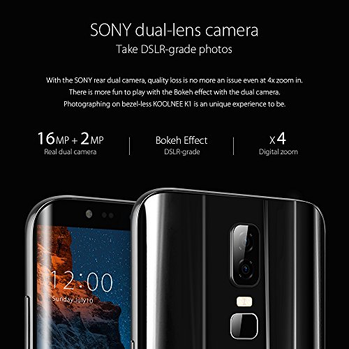 KOOLNEE K1 4G LTE Smartphone 6 Zoll 18: 9 FHD + Display, Octa-Core 4GB RAM+64GB ROM 16MP + 2MP Dualhauptkameras Fingerabdruck-ID 3190mAh Akku,Band 20 Dual SIM Ohne Vertrag