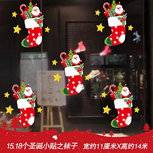 Preisvergleich Produktbild Weihnachtsaufkleber, Dekorationen, Windows, Windows, Windows, Einkaufszentren, Dekorationen, Wandaufkleber, 15.18 Socken Für Christus