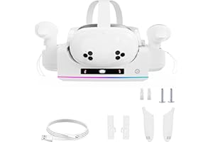 CBDYWVR Base di ricarica per cuffie e controller Meta Quest 3, supporto per stazione di ricarica montabile a parete, compatibile con accessori Quest 3.