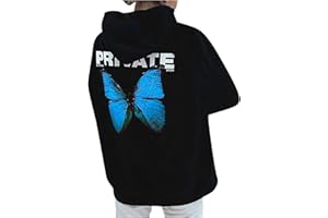 MJGkhiy Felpe Donna Uomo con Cappuccio Farfalla Private Coppia Hoodies Manica Lunga Sweatshirt Harajuku Felpe con Stampa Unisex Oversize Leggera Autunno Inverno Felpa Ragazze Felpa Pullover
