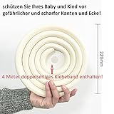 Kantenschutz Eckenschutz Baby Schutz aus Weichem Schaumstoff (NBR) 200 x 3.5 x 0.8 cm in Weiß Selbstklebend U-Form zum Selbst Zuschneiden - 6