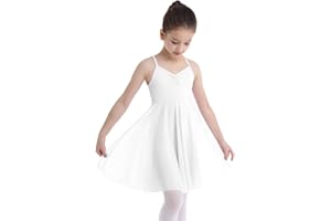 iEFiEL Vestito da Balletto Bambina Ragazze Leotard Body Dancewear Ginnastica Danza Classica Senza Manica Abbigliamento Gonna Allenamento Elegante Competizione 2-12 Anni