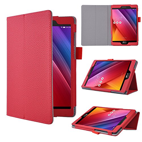 ASUS ZenPad 8 Z380M hülle, iBetter® ASUS Z380M hochwertiges PU Leder Etui hülle Tasche Case- mit Standfunktion, super 360° Anti-Wrestling, ist für ASUS ZenPad 8 Z380M 8.0 Zoll Tablet PC perfekt geeignet,Rot