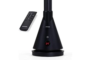 Mellerware - Ventilador Calefactor Air Power Warm&Cold 1800W+30W| 2en1 | 9 Velocidades | Silencioso | Temporizador 8h | Pantalla Táctil Mando a Distancia | Modo Noche | 15m2 | Negro