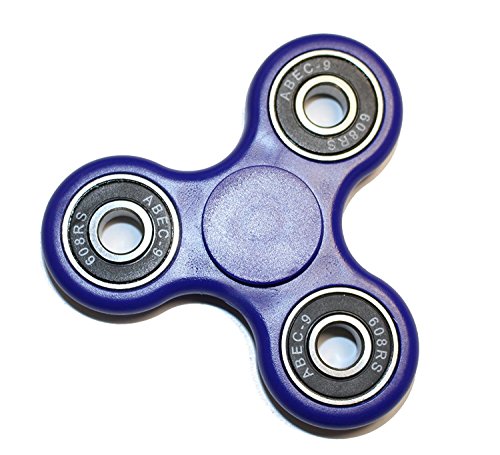 Blue Tri Fidget Hand Spinner Toy, Stress Reducer Ultra Durable High Speed Ceramic Bearing Fidget Finger Toy - Perfect for Anxiety And Stress Relief For Adult And Children, Office Desk Gadget