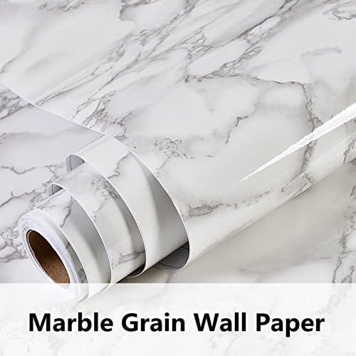 White-Grey Granite Marble Effect CounterTop Self Adhesive Vinyl Contact Paper ,20''x48'' DHY