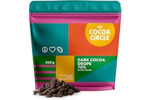 The Cocoa Circle Pépites 70,5% cacao - 300 g | Du chocolat d'origine unique torréfié à partir de fèves de cacao complètes, aux notes fruitées et à la saveur moelleuse