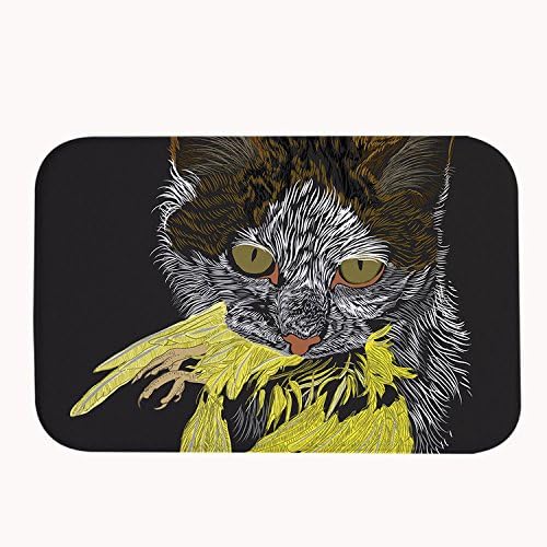 Poieloi Retro Black Cat Doormats Floor Mat Door Mat Rug Indoor/Outdoor Mats Welcome Doormat 16" x 24"