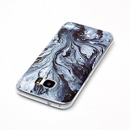 Cozy Hut Für Samsung Galaxy S7 Edge Handyhülle mit Marmor / Marble Design(schwarz / grau) | Handytasche | | Schale | | Hülle | | Case | Handy-etui | TPU-Bumper | Soft Case | Schutzhülle Cover für den optimalen Schutz ihres Samsung Galaxy S7 Edge (5,5 Zoll) – Bäume Marmor - 4