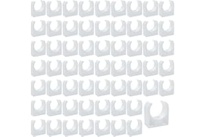 HLIWS PPR Water Pipe Clamps,60 PCS Universal Single Pipe Clip,Push-Fit Fittings,for Garden Irrigation Hose Connector,Screws not Included(Inner Diameter 20mm,White)