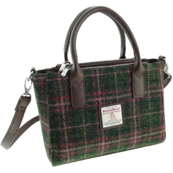 BRAW CLANS TARTANS Harris Tweed Sac à main long zippé – Extérieur en laine écossaise – Portefeuille tartan pour femme avec plusieurs emplacements pour cartes – Portefeuille de voyage élégant pour