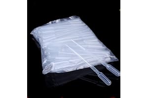 Panlom Lot de 100 pipettes Pasteur jetables graduées en plastique 3 ml