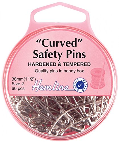 Hemline Gebogene Sicherheitsnadeln, 60 Stück, 38 mm