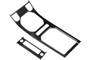 Hlyjoon Auto Schalthebel Verkleidungs Abdeckungs Ordnung, 2Pcs Carbonfaser Art Mittelkonsolen Schalthebel Dekor Rahmen Aufkleber gepasst für Range Evoque 2012 2013 2014 2015 2016 2017