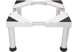 XIGNER Waschmaschinen Untergestell waschmaschinensockel Verstellbar 42-65cm Breite, 29-31cm Höhe, Bärenlast 150kg, Rutschfest für Waschmaschine, Kühlschrank, Trockner, Gefrierschrank erhöhung (Weiß)