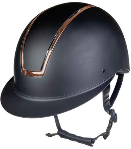 Casque D'équitation HKM New Flocage - Noir Pailleté, Taille S-L - Norme VG1 - Sangle 3 Points