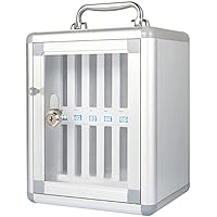 EliteBloom Mobile Phone Storage Cabinet Safe Deposit Box School Factory Examination Work Transparent Lock With Numbered Locker,Silver-48 - View #3
