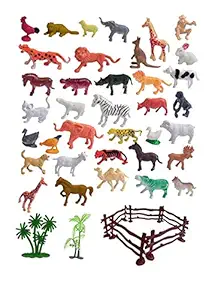 IMTION ( Pack of 12 Pcs ) Animals Set for Kids, Different Zoo Wild Jungle Animal Toys, Animal Zoo Set for Kids