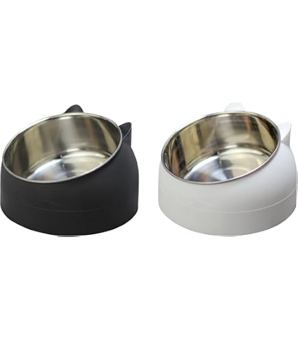 Rutschfeste Katzennäpfe 2er Pack Grau | Mit Saugfüßen & Erhöhtem Rand | Anti-Verschütten Für Futter & Wasser