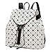 Produktbild OOFAY Schultertasche Für Frauen Geometrie Edge Gitter Rucksack PU Trend Student Bag,White