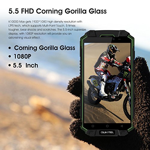 Outdoor Handy, Oukitel K10000 Max 5.5 Zoll 10000mAh Akku IP68 Wasserdichte Stoßfest Staubdicht Robuste 4G Smartphone Android 7.0 16MP+8MP Dual Kameras FHD 3GB RAM 32GB ROM Fingerabdruck-Grün reviews Outdoor Handy, Oukitel K10000 Max 5.5 Zoll 10000mAh Akku IP68 Wasserdichte Stoßfest Staubdicht Robuste 4G Smartphone Android 7.0 16MP+8MP Dual Kameras FHD 3GB RAM 32GB ROM Fingerabdruck-Grün