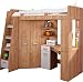 Produktbild Hochbett/Etagenbett mit Treppe rechts oder links, alles-in-einem-Möbel-Set für Kinder mit Bett, Kleiderschrank, Regal und Schreibtisch Craft-gold/Craft-white - Left Hand-side Stairs.