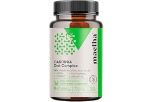 MAELHA NUTRITION Garcinia Cambogia Extra Forte Dimagrante | Konjac alta titolazione di Glucomannano | Caffe Verde | Te Verde | Nopal | 60 capsule | 60% HCA | 100% Naturale e Vegano