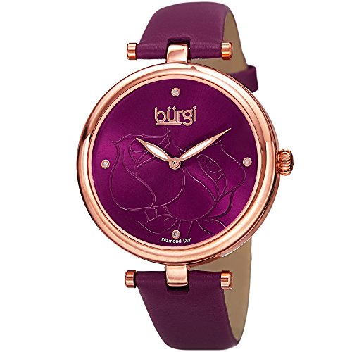 Burgi Reloj de Pantalla analógica Cuarzo Rojo para Mujer