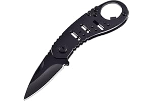 Promithi Navaja Llavero Multiusos Mini Navajas de Bolsillo Pequeñas Muy Afiladas Navajas Supervivencia Multierramientas Navajas Trabajo Cuchillo con Abrebotellas Plegable Caza para Acampada y Marcha