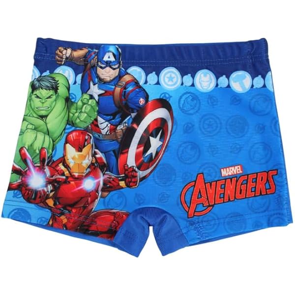 Costume Da Bagno Bambino Supereroi Marvel - Boxer O Slip Elasticizzato Per Mare E Piscina