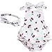 iiniim Baby Girls Princess Floral Cherry Print Ruffles Romper Summer Dress with Headband Bodysuit Set White Cherry 6 Months
