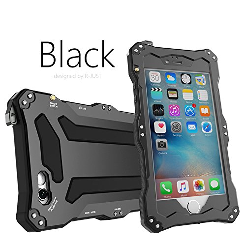 bpowe Custodia Iphone 6, GORILLA vetro alluminio metallo protezione Premium anti-urto MILITARE PARAURTI RESISTENTE ROBUSTO Custodia Protettiva Custodia Involucro per iPhone 6/6S 4.7Inch - Nero