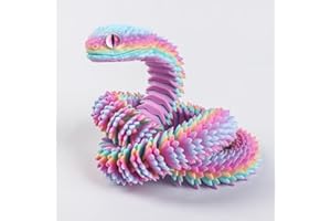 GQDGCU Schlange Spielzeug, 3d Schlange, 3d Druck Schlange, 3d Gedruckte Schlange, 3D gedruckte Tierspielzeuge, Schlangen Modell, Schlange Statue Decor, Zappelspielzeug für Autismus/ADHS (60cm,Mehrfarbig)